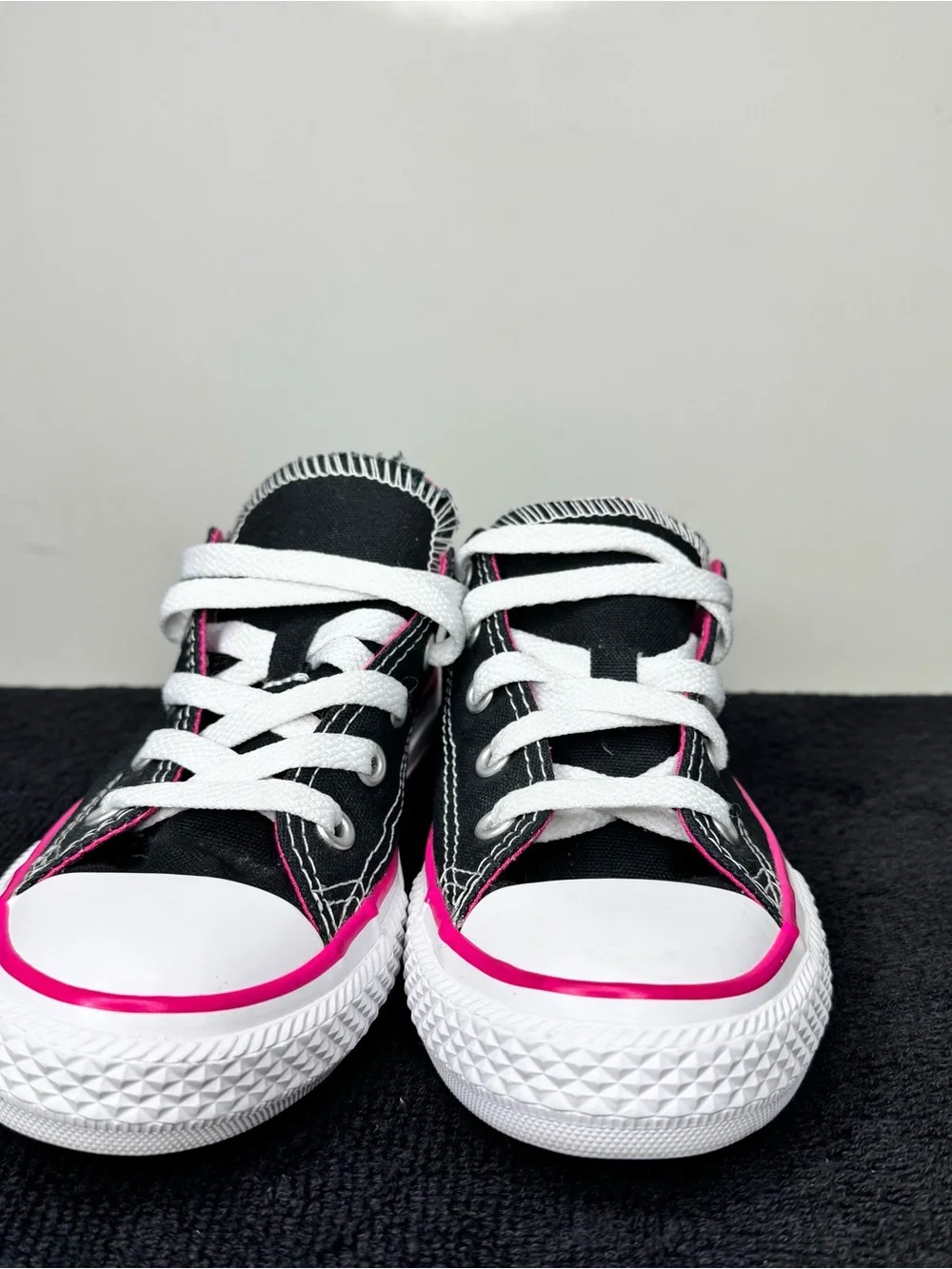Converse Kids Chuck Taylor Double Tongue Oxford Low Top Sneakers Black Pink